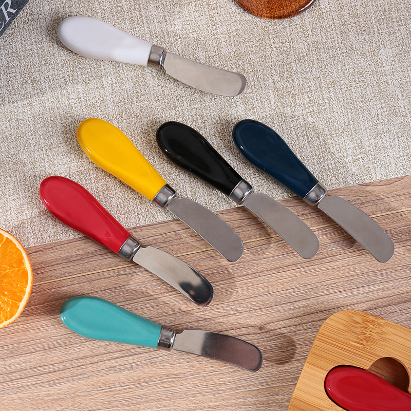 Multi-color ceramic stainless steel multi-functional butter spatula /410 stainless steel butter spatula/multi-functional spatula details Picture