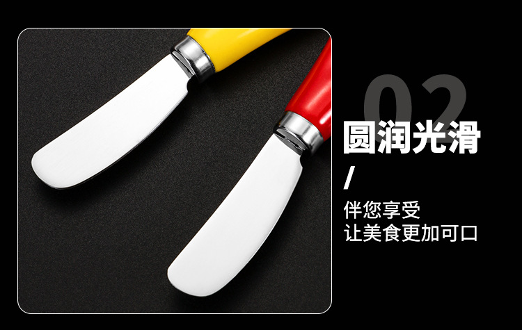 Cross-border 410 stainless steel ceramic handle butter knife, cream knife, bread jam spatula, butter dessert cheese knife pic 9