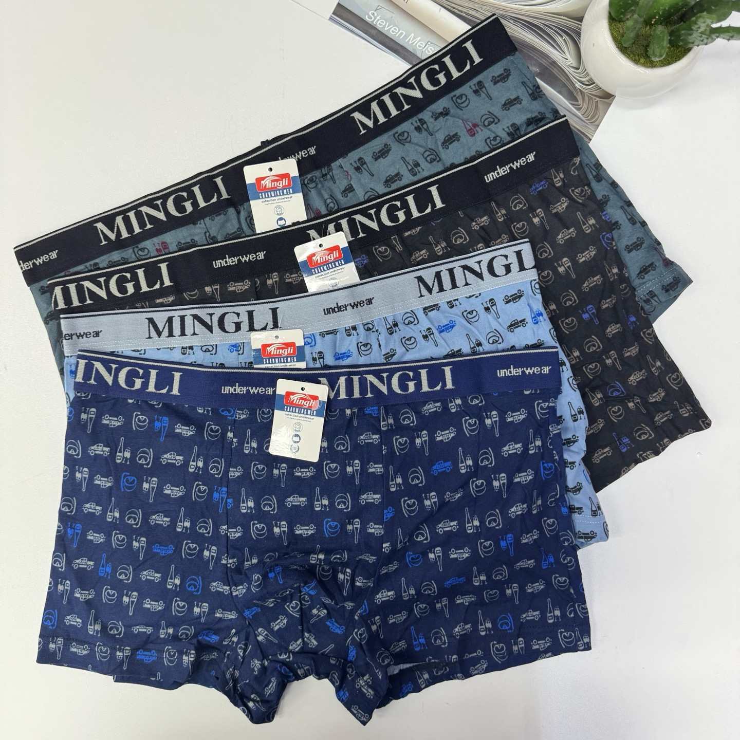 1976# Men's Underwear for Export, Fashionable printed milk silk breathable Briefs, comfortable and skin-friendly underwear, Men's briefs QNI details Picture