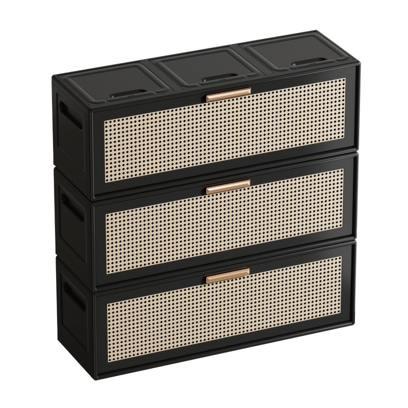 【CL】26Q2#2071-1/3-2072-1/3-2073-1/3 Imitation rattan folding cabinet pic 17