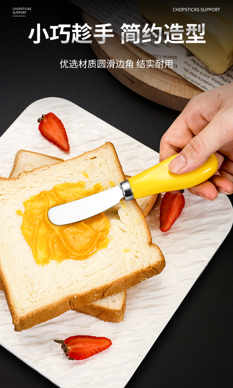 Cross-border 410 stainless steel ceramic handle butter knife, cream knife, bread jam spatula, butter dessert cheese knife pic 5
