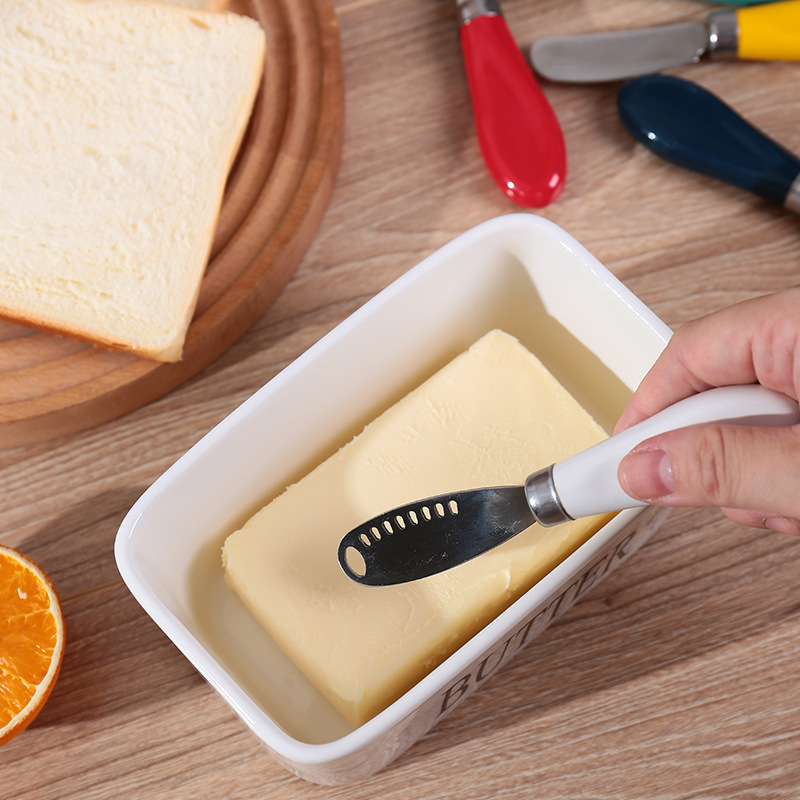Multi-color ceramic stainless steel multi-functional butter spatula /410 stainless steel butter spatula/multi-functional spatula Specification image