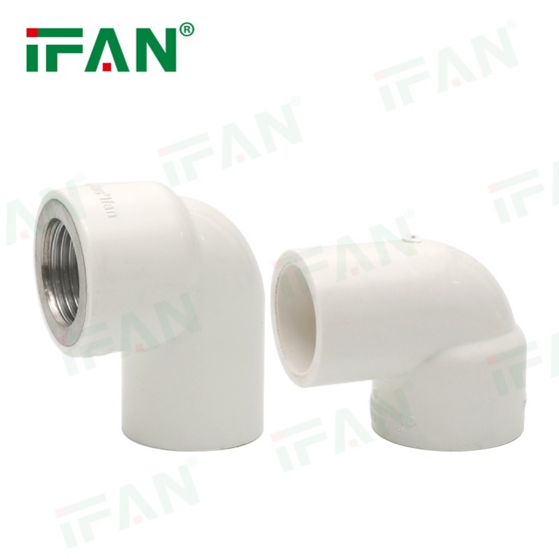 IFAN White UPVC Pipe Fittings Brass Female Thread Elbow