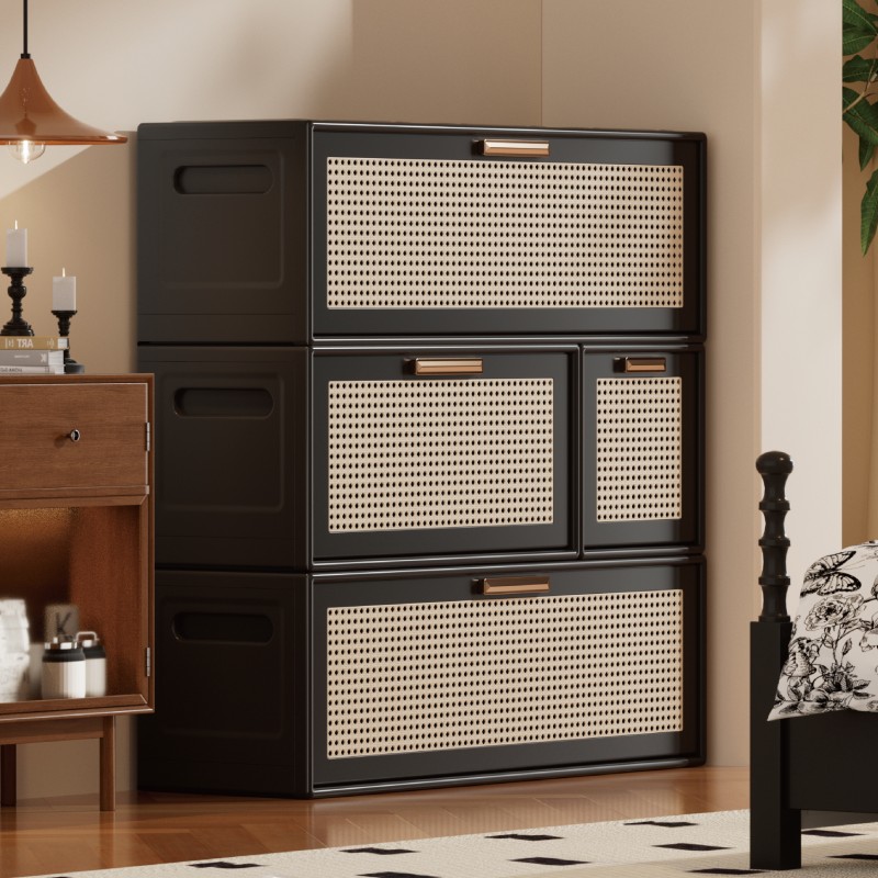 【CL】26Q2#2071-1/3-2072-1/3-2073-1/3 Imitation rattan folding cabinet