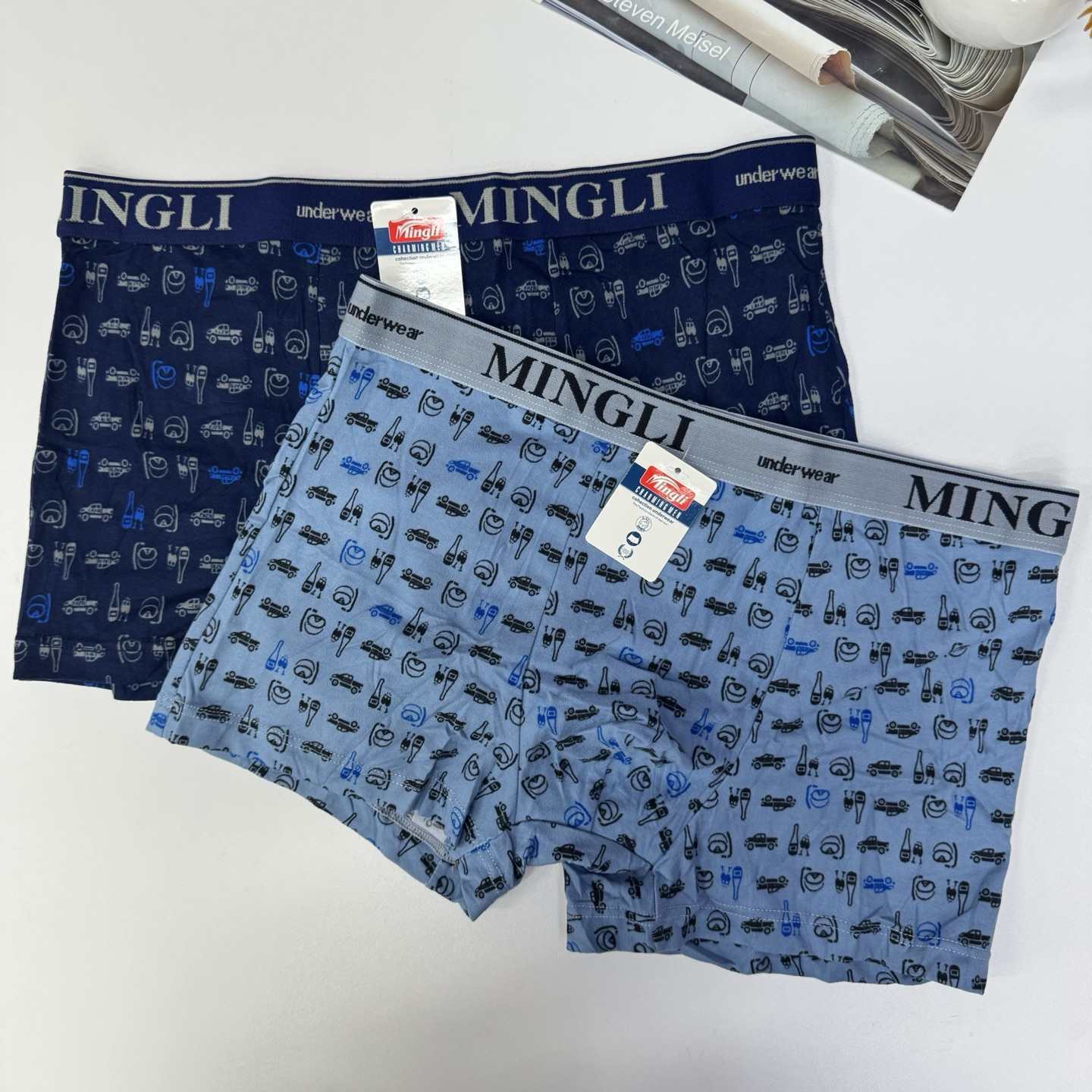 1976# Men's Underwear for Export, Fashionable printed milk silk breathable Briefs, comfortable and skin-friendly underwear, Men's briefs QNI Specification image