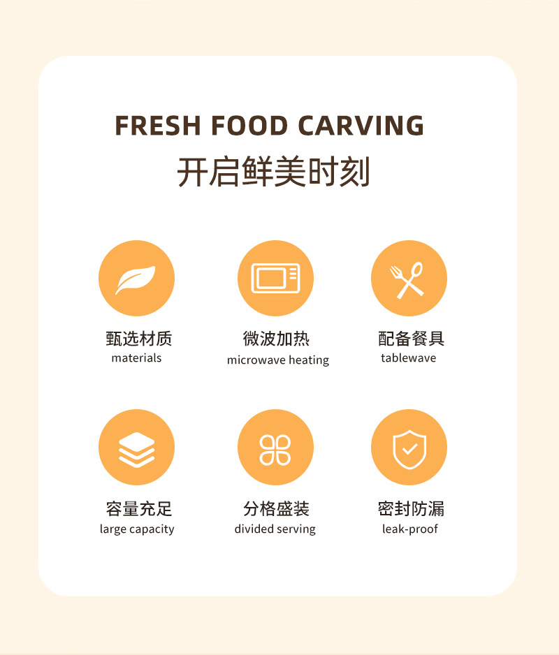 【OSEO】26Q2#N941彩色分格午餐盒组合饭盒分格保鲜盒餐具套装混装详情2