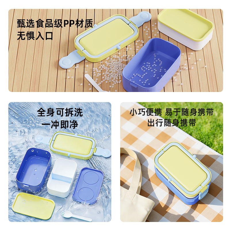 【OSEO】26Q2#R1957 Children's Cartoon Lunch Box and Bento Box Food-grade plastic compartments set details Picture