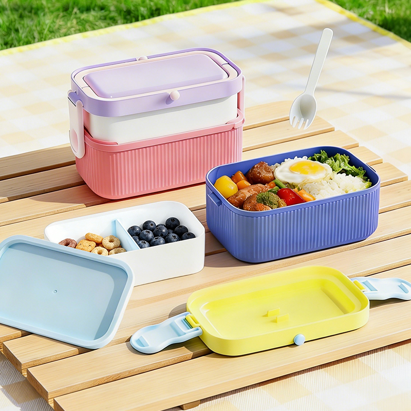 【OSEO】26Q2#R1957 Children's Cartoon Lunch Box and Bento Box Food-grade plastic compartments set