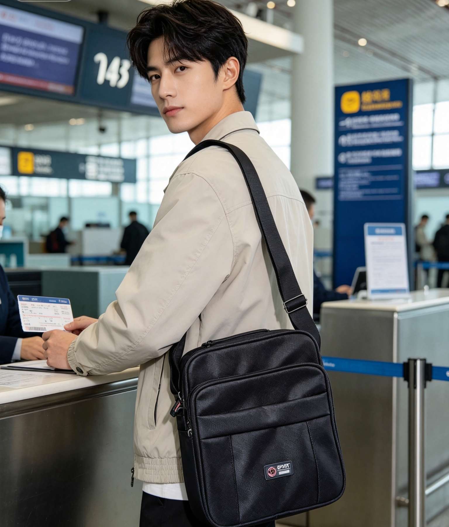 This multi-functional crossbody bag is a classic, versatile and practical single-shoulder bag for both men and women, suitable for commuting Application Scenario