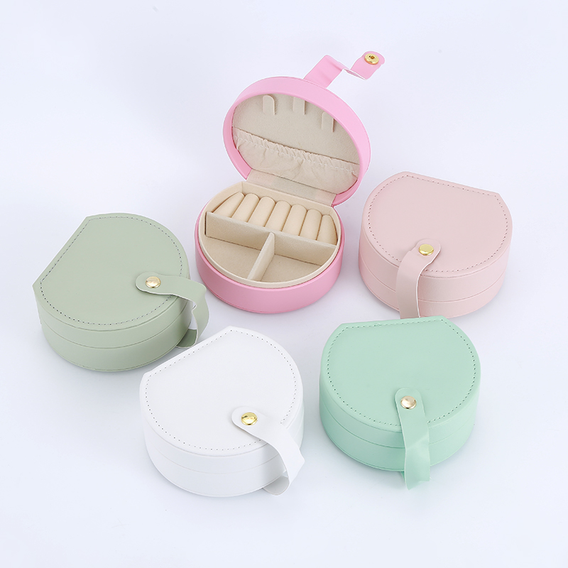 Macaron-colored semi-circular jewelry storage box, multi-functional portable organizing box, jewelry box
