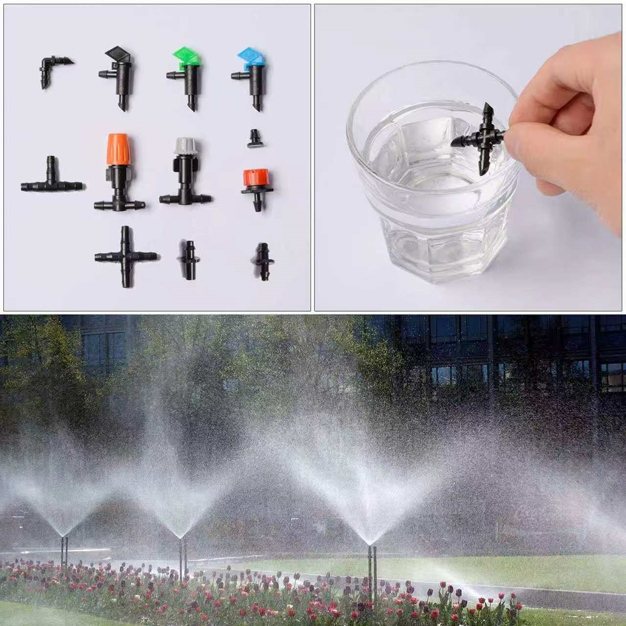 Ground insertion micro-sprinkler drip irrigation nozzle set, garden courtyard greenhouse atomization sprinkler automatic watering and irrigation accessories Specification image