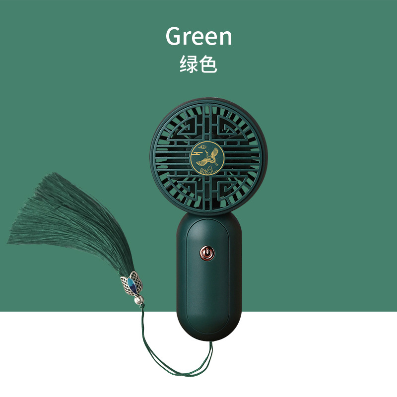 国潮 绿色小胖 手持迷你小风扇USB充电长续航便携小风扇支架小电风扇迷你电风扇
