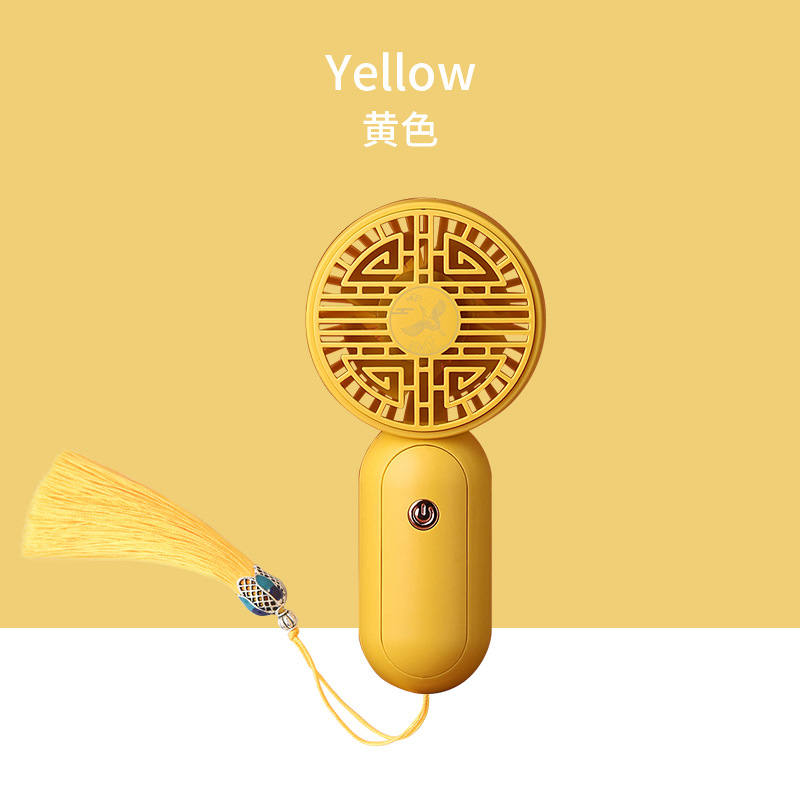 国潮 黄色小胖 手持迷你小风扇USB充电长续航便携小风扇支架小电风扇迷你电风扇