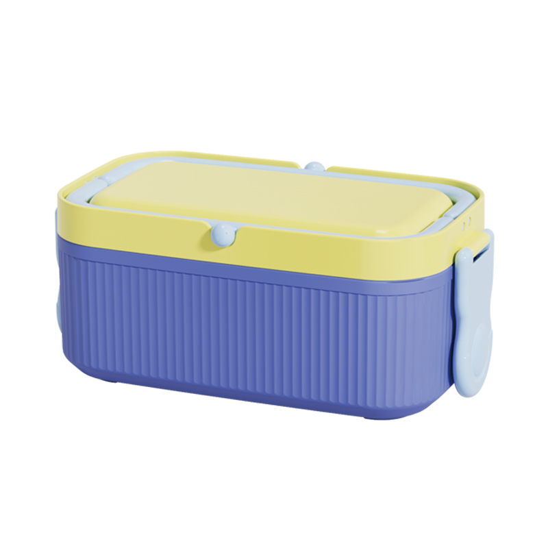 【OSEO】26Q2#R1956 Yellow and blue layered compartmentalized fresh-keeping lunch box leak-proof portable tableware lunch box pic 2