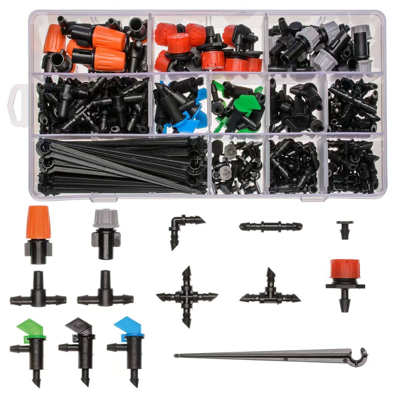 Ground insertion micro-sprinkler drip irrigation nozzle set, garden courtyard greenhouse atomization sprinkler automatic watering and irrigation accessories Item Picture
