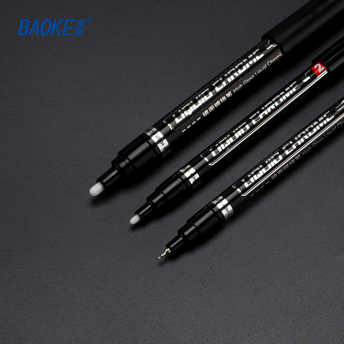 Burke chrome-plated marker pen, metal electroplated silver mirror pen, car model repair, coloring without fading, graffiti pen Specification image