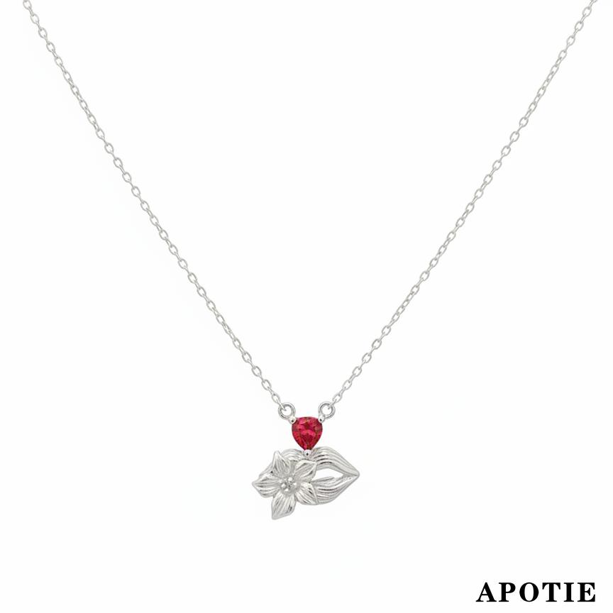 APOTIE's rotatable small flower kiss Falling flowers s925 all-silver niche design silver collarbone chain is available for wholesale Item Picture