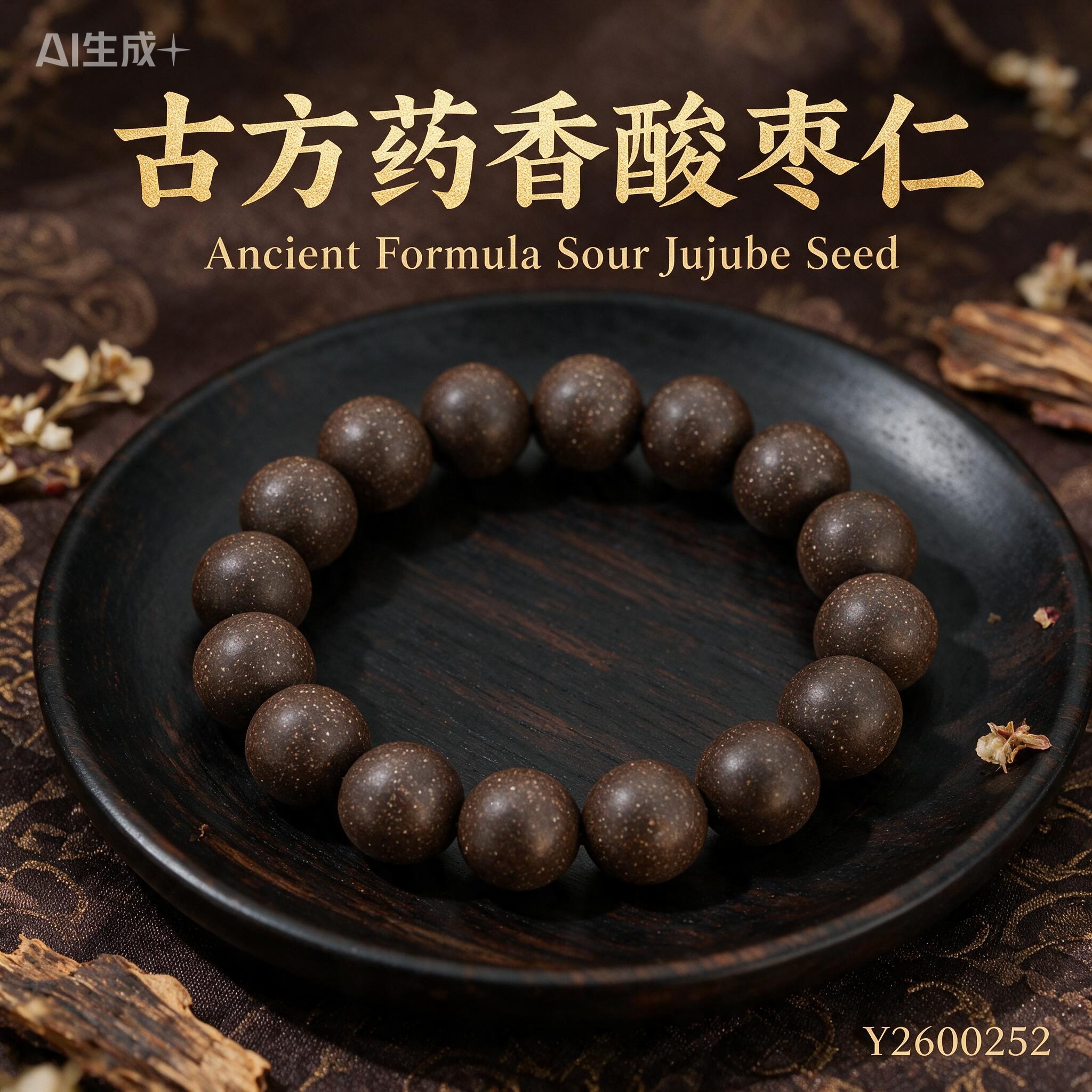  非遗古法药香珠天然药香手串佛珠手链香珠文玩手串 瑶香阁 1.2古方药香酸枣仁手串Y2600252详情1