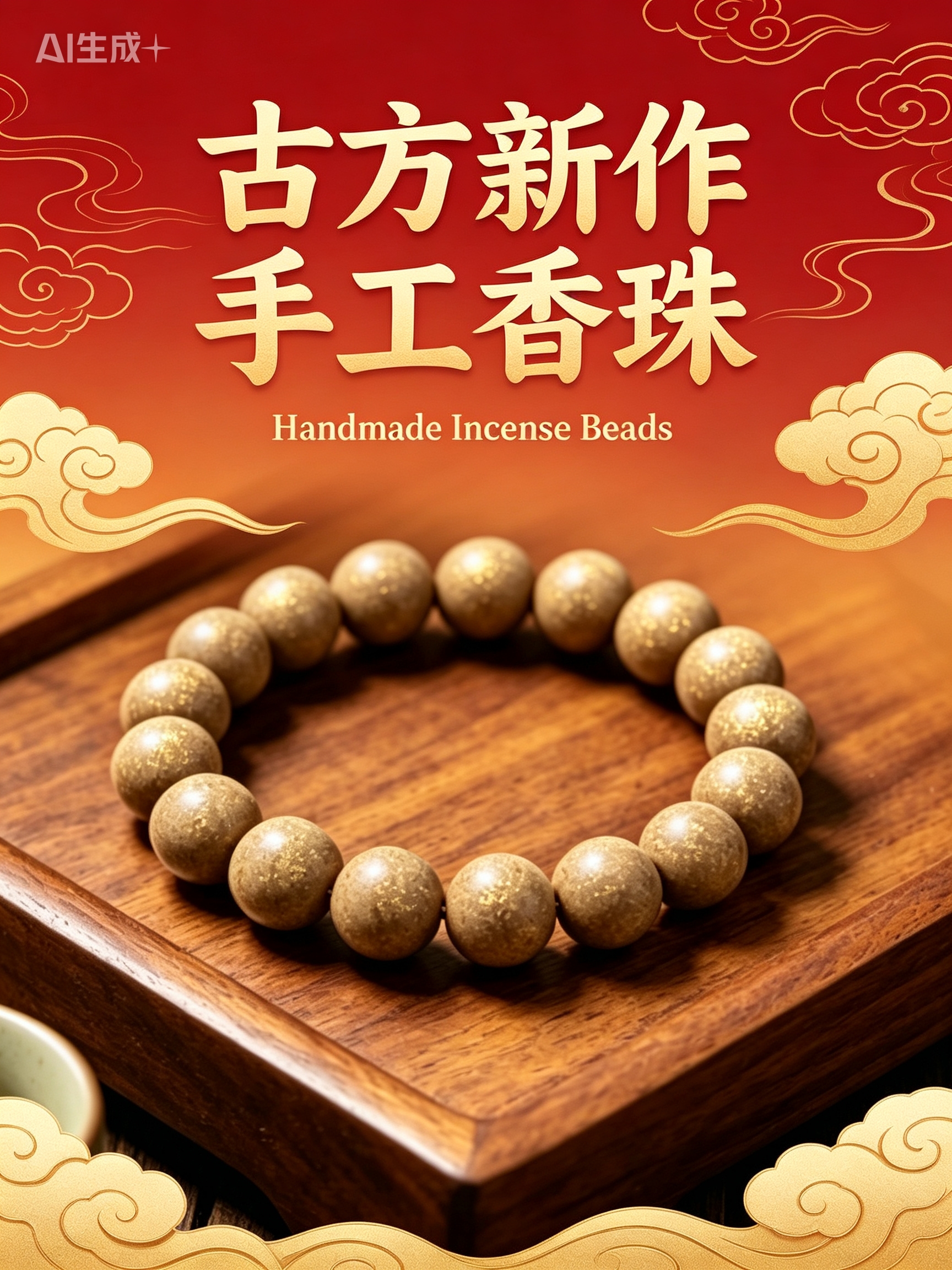    非遗古法药香珠天然药香手串佛珠手链香珠文玩手串 瑶香阁0.8松塔香手串Y2600246