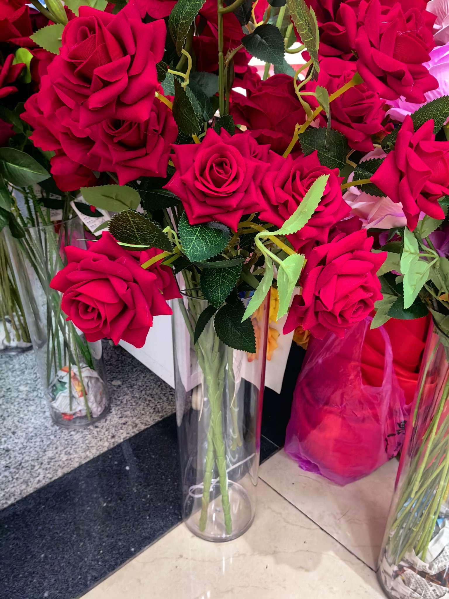 Six-head artificial rose, small artificial rose, festive and wedding supplies, craft small rose, flower branch rose detail image 12