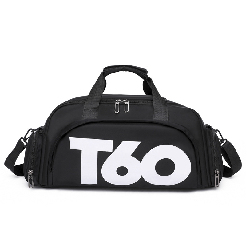 The T60 sports and fitness bag with letter print is a casual short-distance travel bag with an independent shoe compartment. It can be carried over the shoulder, by hand or crossbody detail image 5