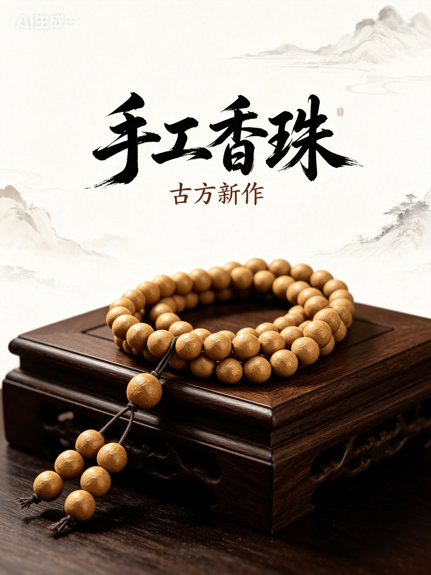 非遗古法药香珠天然药香手串佛珠手链香珠文玩手串 0.8木樨三圈Y2600586
