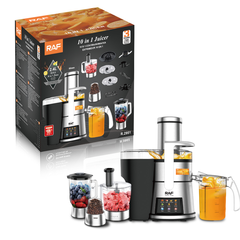 Cross-border RAF home Juicer, multi-functional juicer with screen display, Juicer, ten-in-one meat mincing, grinding and breaking Item Picture