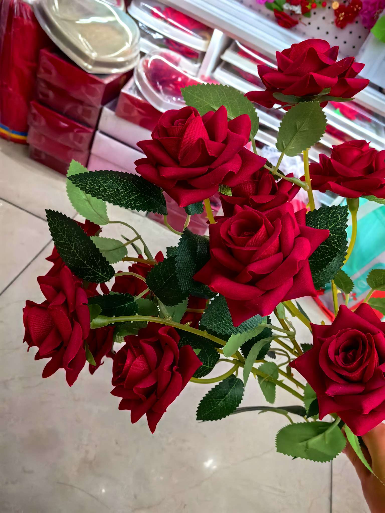 Six-head artificial rose, small artificial rose, festive and wedding supplies, craft small rose, flower branch rose detail image 17