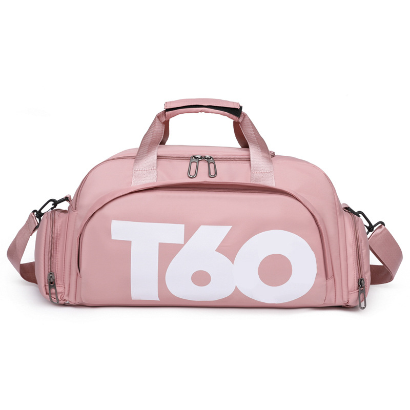 The T60 sports and fitness bag with letter print is a casual short-distance travel bag with an independent shoe compartment. It can be carried over the shoulder, by hand or crossbody detail image 2
