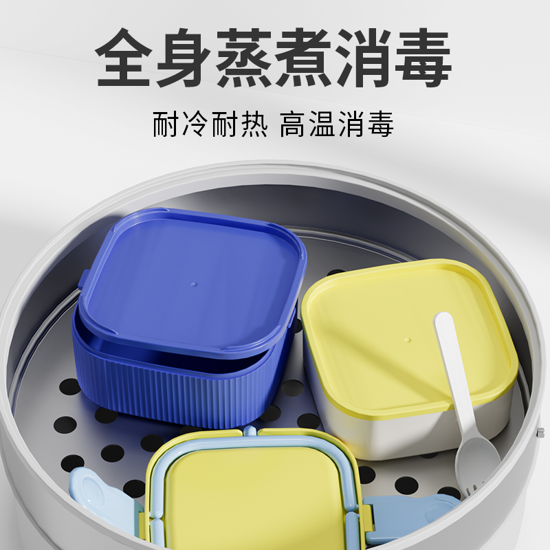 保鲜盒/不锈钢餐具五金/不锈钢餐具/分格保鲜盒/泡面碗白底实物图