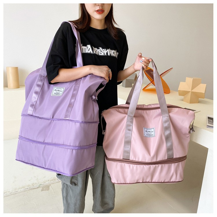 Large-capacity travel bag, student business trip and maternity storage bag, waterproof dry and wet separation, expandable luggage bag detail image 6