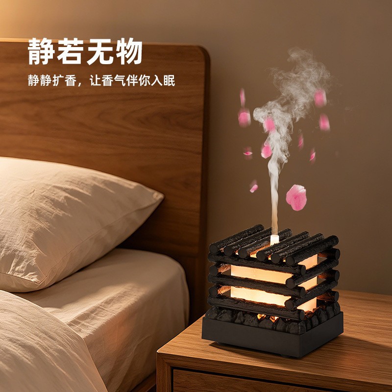 New cross-border branch bonfire wooden house aroma diffuser, home USB ultrasonic essential oil diffuser Application Scenario