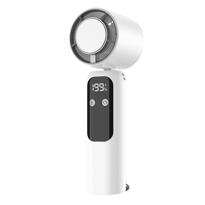 Cross-border best-selling mini handheld fan, digital display high-speed cooling ice pack, 100-speed hook turbine mini fan, handheld mini fan details Picture