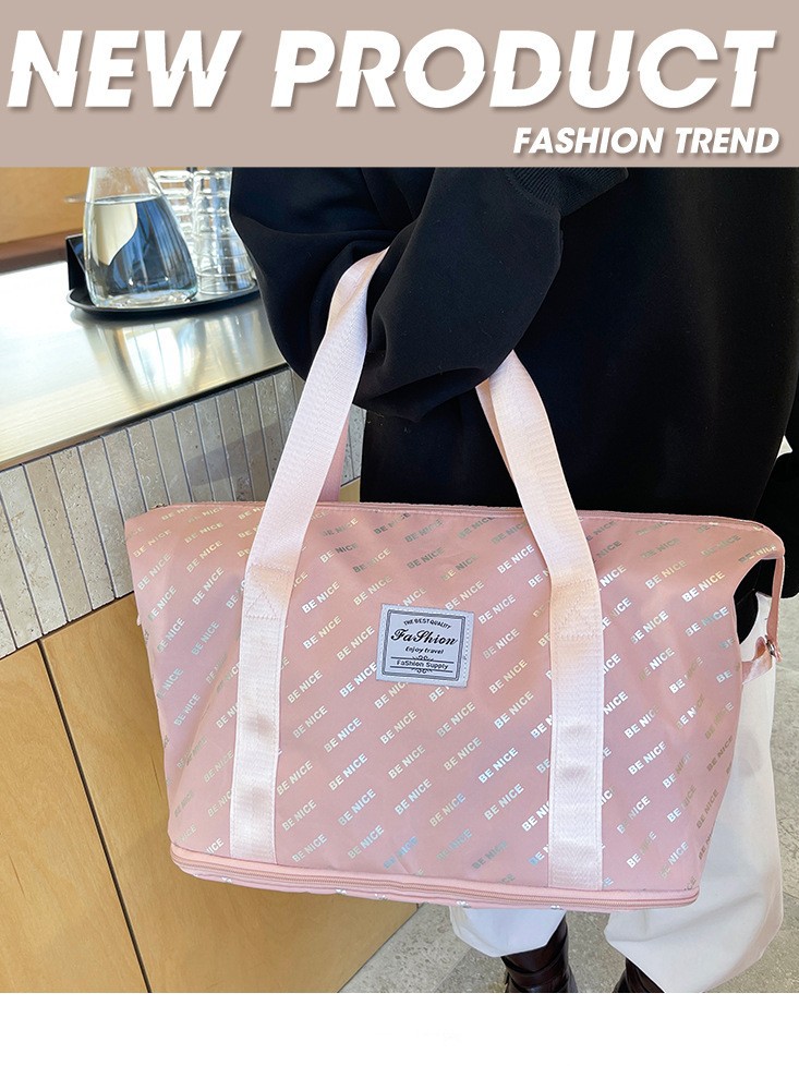 This foldable and portable travel bag has a large capacity and can be used to fit a suitcase. It is a convenient travel bag for leisure, fitness and yoga storage detail image 4