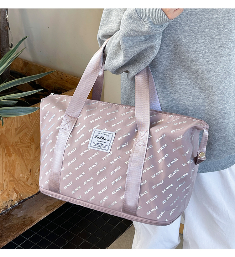 This foldable and portable travel bag has a large capacity and can be used to fit a suitcase. It is a convenient travel bag for leisure, fitness and yoga storage detail image 8