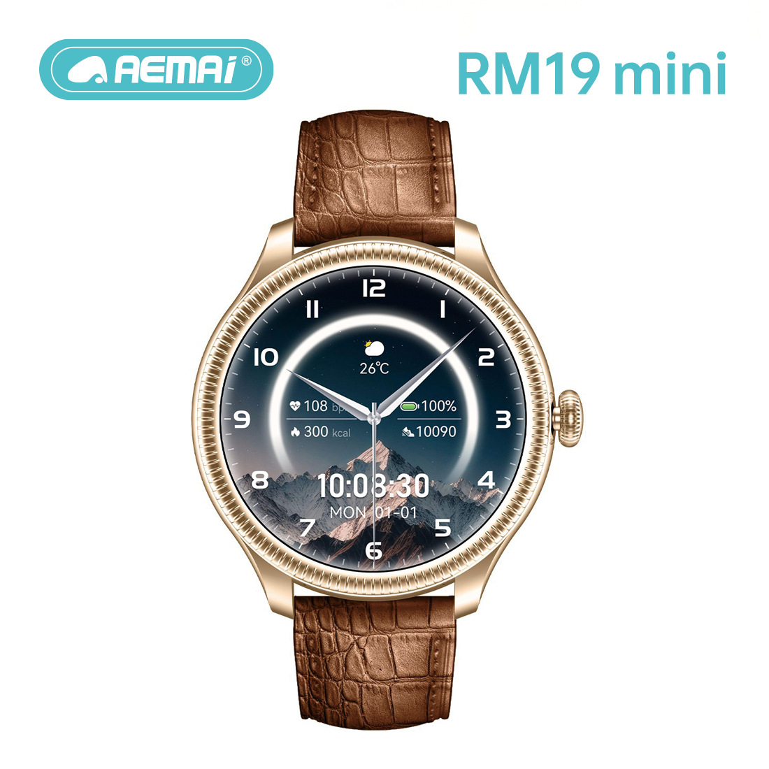 AEMAI Cross-border bestseller RM19 mini smartwatch bracelet, AEMAi heart rate and blood pressure monitoring information reminder exercise record