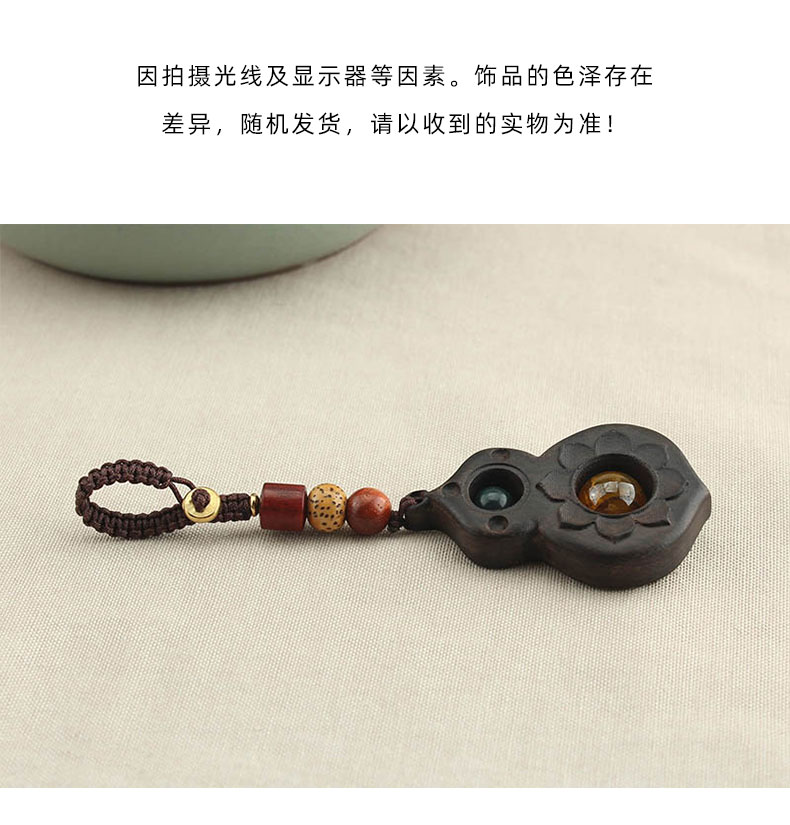 复古黑檀木葫芦吊坠汽车钥匙扣挂件平安福䘵男女可转动挂坠链挂饰详情6