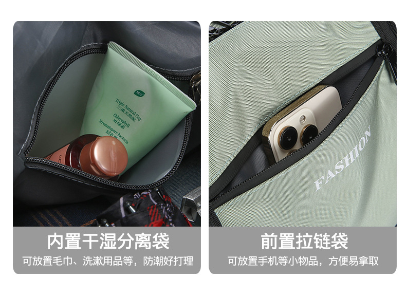 Multi-functional travel bag with dry and wet separation, sports and fitness bag, business trip handbag, outdoor luggage, single-shoulder bag, crossbody bag detail image 15