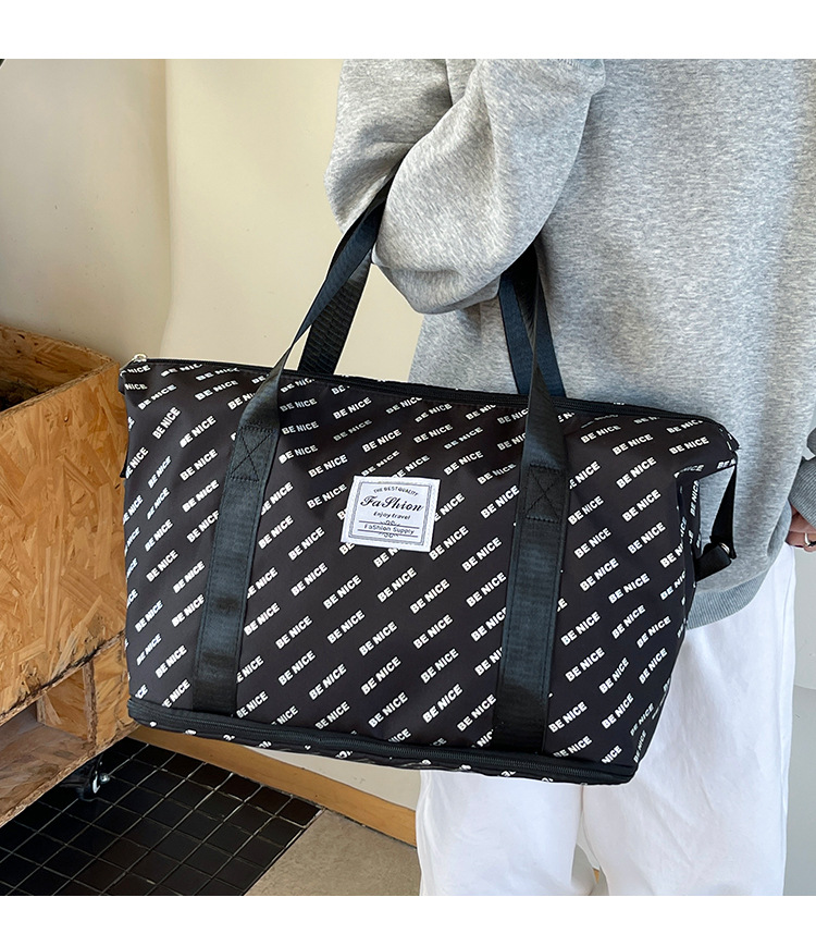 This foldable and portable travel bag has a large capacity and can be used to fit a suitcase. It is a convenient travel bag for leisure, fitness and yoga storage detail image 13