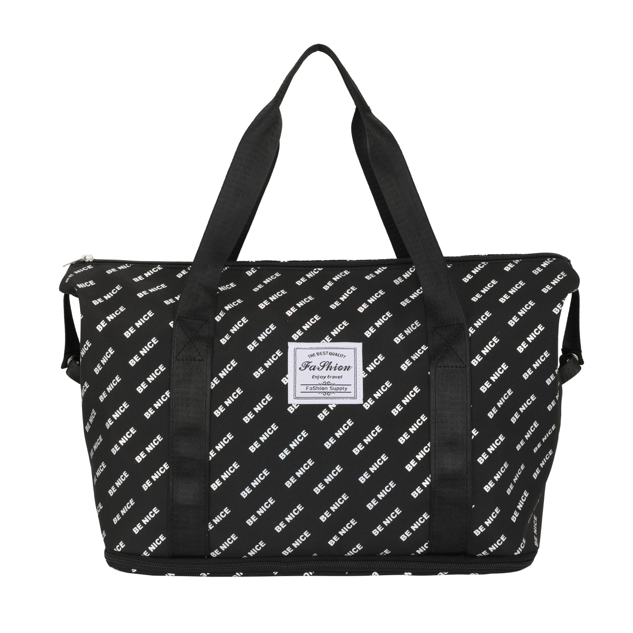 This foldable and portable travel bag has a large capacity and can be used to fit a suitcase. It is a convenient travel bag for leisure, fitness and yoga storage Item Picture
