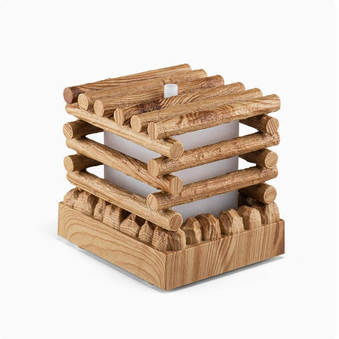 New cross-border branch bonfire wooden house aroma diffuser, home USB ultrasonic essential oil diffuser detail image 3