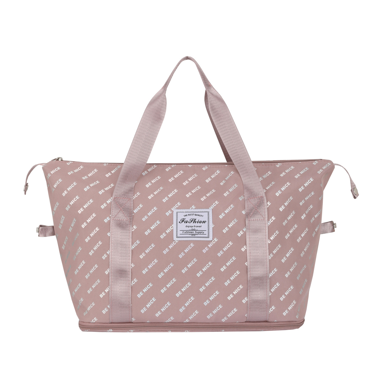 This foldable and portable travel bag has a large capacity and can be used to fit a suitcase. It is a convenient travel bag for leisure, fitness and yoga storage Specification image