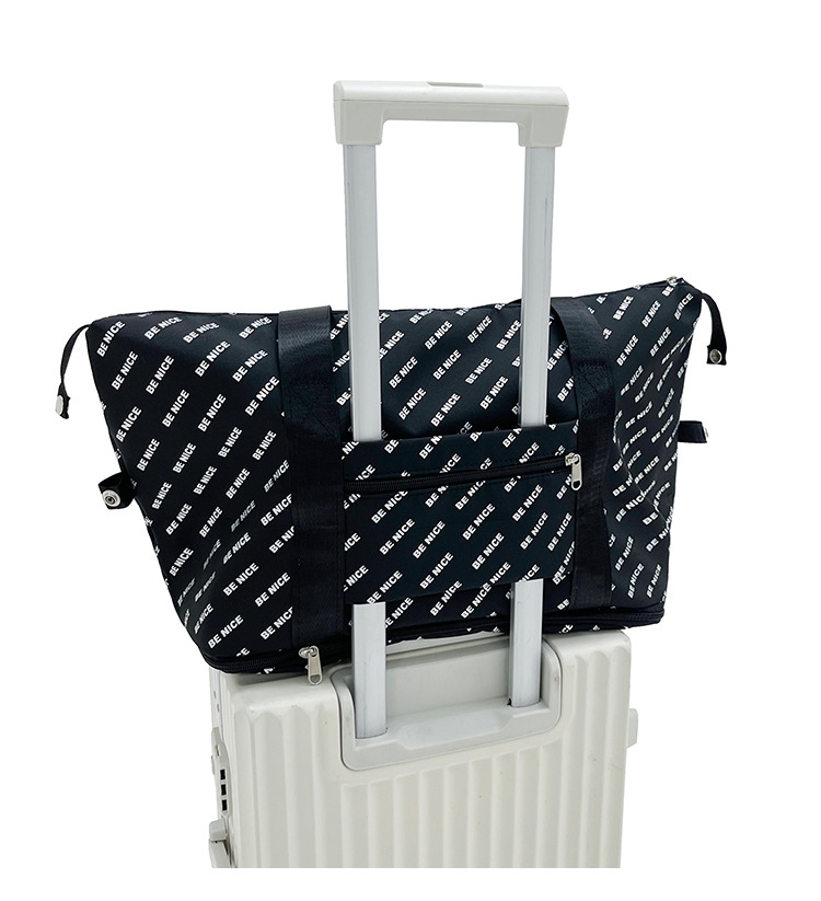 This foldable and portable travel bag has a large capacity and can be used to fit a suitcase. It is a convenient travel bag for leisure, fitness and yoga storage detail image 16