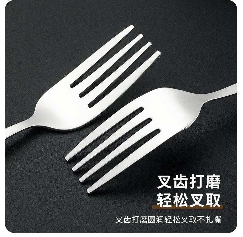 Cartoon rabbit and panda handle stainless steel knife, fork and spoon set with golden tableware pic 5