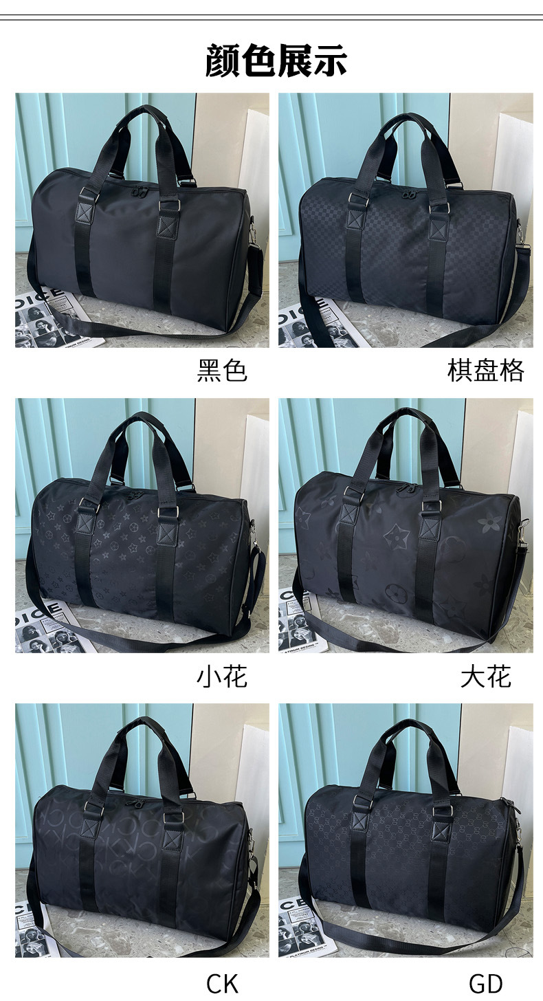 The black travel bag has a shoe compartment and can be carried by hand or crossbody for short trips, as well as for storing luggage of students on business trips and boarding sports and fitness bags detail image 2