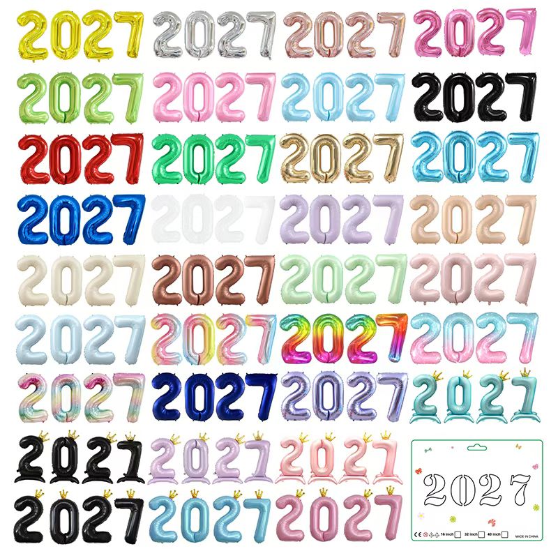 2027数字铝膜气球套装派对场景布置  价格可详谈