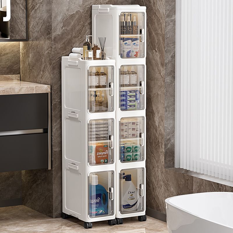 【CL】26Q3#KNY-XM20 20-sided wide folding gap Cabinet + Four-layer storage rack (3 cabinets and 1 rack) (with universal wheels) Specification image