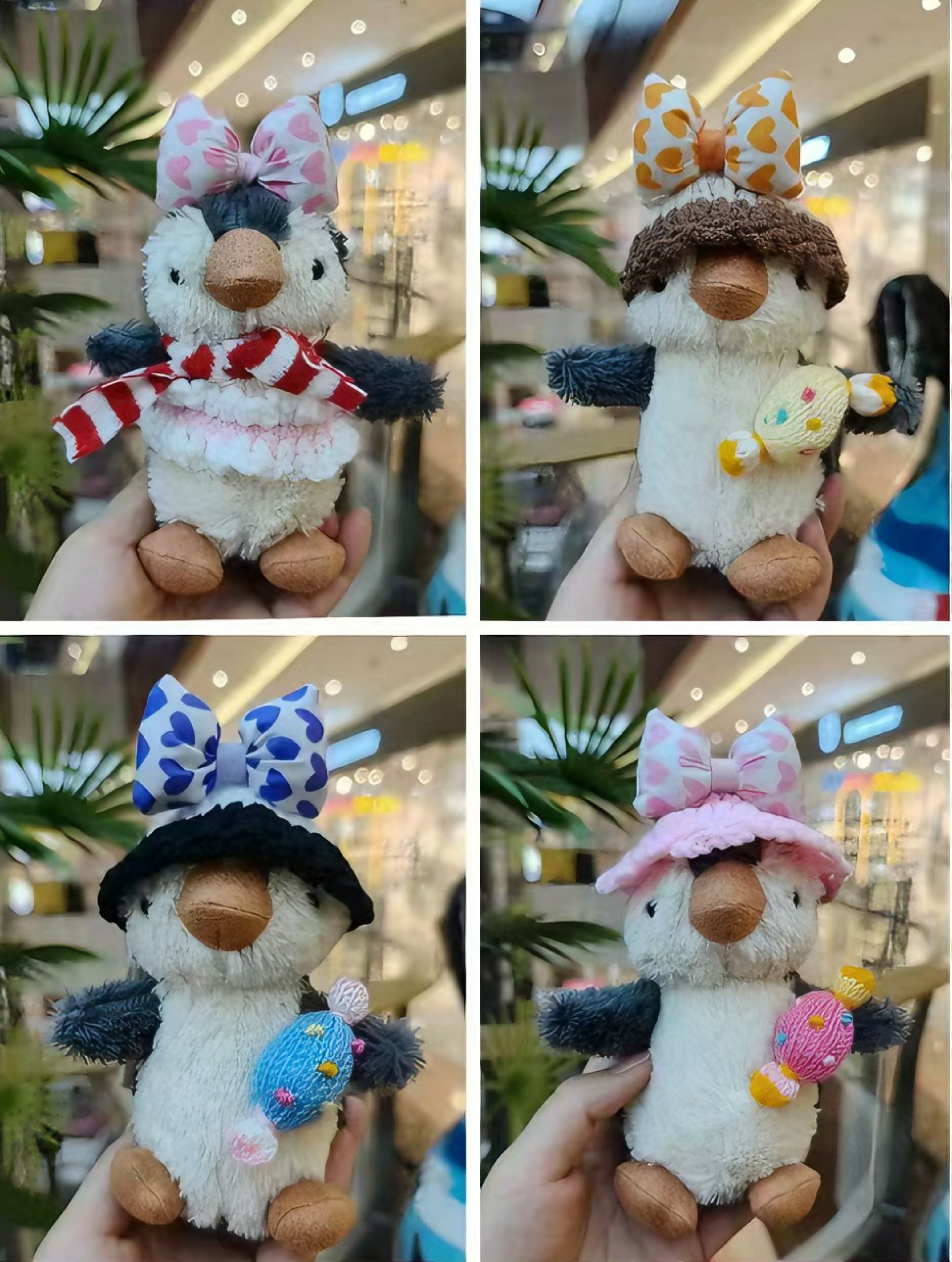 Penguin keychain simulation plush pendant, schoolbag pendant, festival keychain details Picture