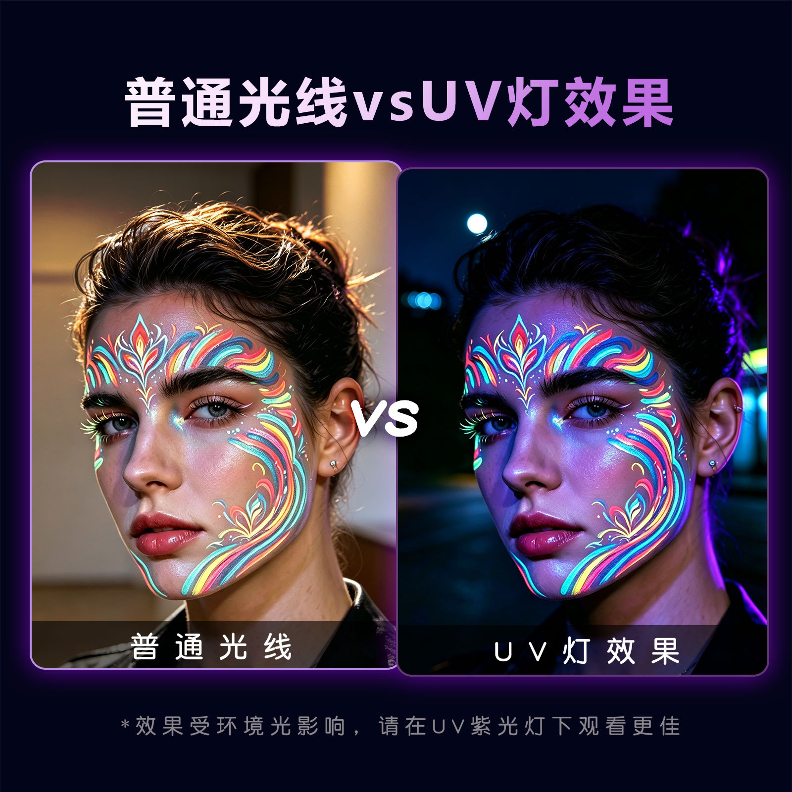 Guangna 3701 Direct Liquid UV Fluorescent Painting Pen Waterproof, sweat-proof, quick-drying and skin-friendly 24-color soft-tipped marker pen set Application Scenario