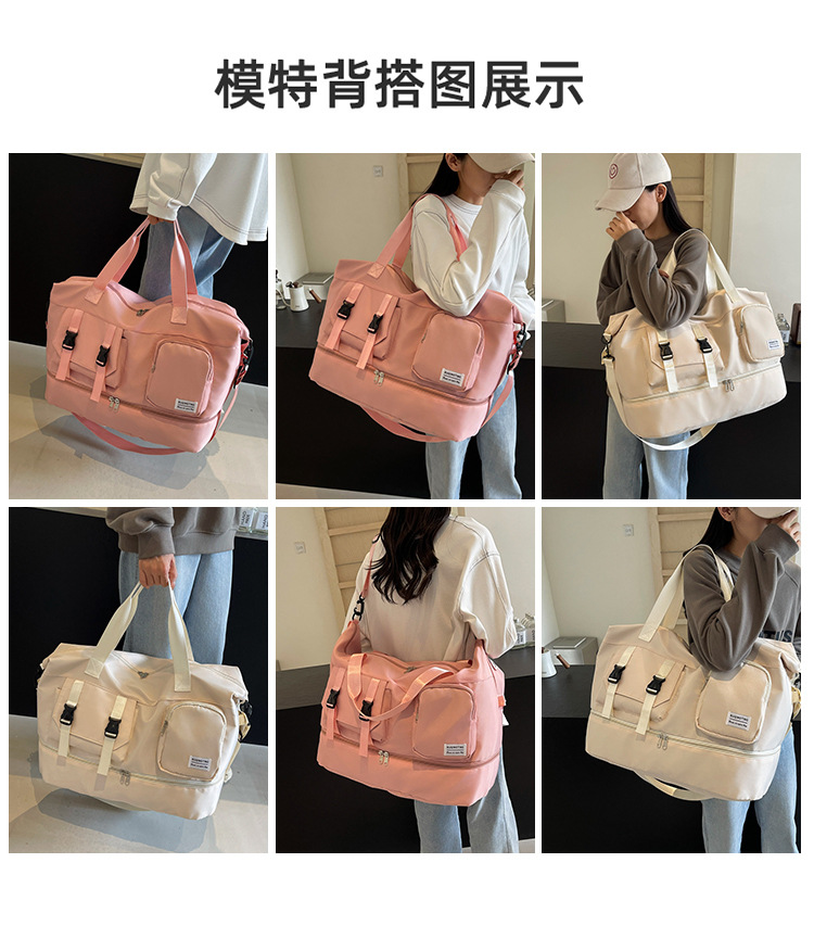 Single-shoulder women's canvas bag, light and casual for commuting, underarm women's bag, versatile, simple and elegant luggage bag, large travel bag detail image 12